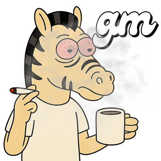 gm - Larry smoking with coffee